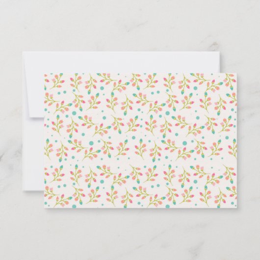 Spring Florals Wedding RSVP Kaart (Achterkant)