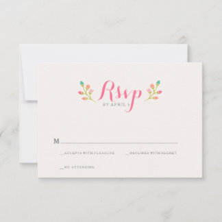 Spring Florals Wedding RSVP Kaart