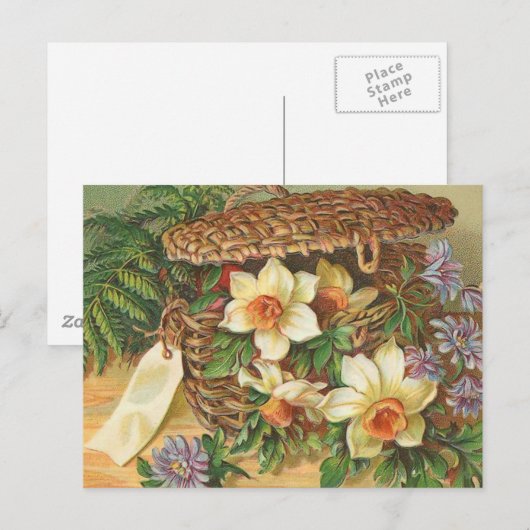 "Spring Flower Basket"  Briefkaart (Voorkant / Achterkant)