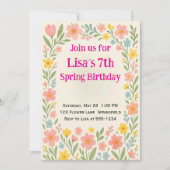 Spring Flower Birthday Kaart (Voorkant)