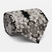 Spring Flower Black en White Abstract Stropdas (Opgerold)