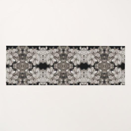 Spring Flower Black en White Abstract Yogamat (Voorkant (horizontaal))