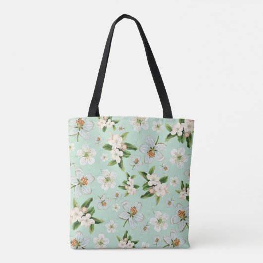 Spring Flower Blosems Pattern Tote Bag (Achterkant)