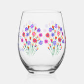 Spring Flower Boeket Hand geschilderd Moederdag Wijnglas Zonder Voet (Links)