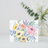 Spring Flower Bouquet |  bloemen Waterverf Briefkaart (Staand voorkant)