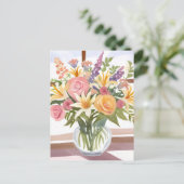 Spring Flower Bouquet |  bloemen Waterverf Briefkaart (Staand voorkant)