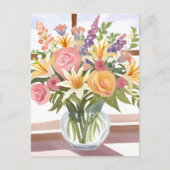 Spring Flower Bouquet |  bloemen Waterverf Briefkaart (Voorkant)