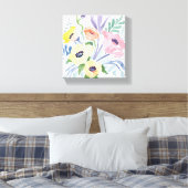 Spring Flower Bouquet |  bloemen Waterverf Canvas Afdruk (Insitu (Slaapkamer))