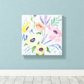 Spring Flower Bouquet |  bloemen Waterverf Canvas Afdruk (Insitu (Houten vloer))