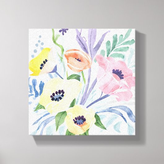 Spring Flower Bouquet |  bloemen Waterverf Canvas Afdruk (Voorkant)