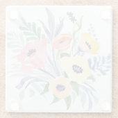 Spring Flower Bouquet |  bloemen Waterverf Glazen Onderzetter (Achterkant)