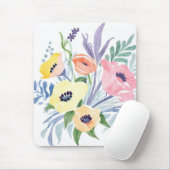 Spring Flower Bouquet |  bloemen Waterverf Muismat (Met muis)