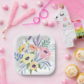 Spring Flower Bouquet | bloemen Waterverf Papieren Bordje (Feest)