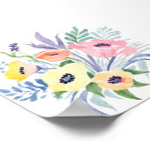Spring Flower Bouquet |  bloemen Waterverf Poster (Hoek)