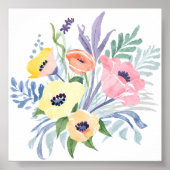 Spring Flower Bouquet |  bloemen Waterverf Poster (Voorkant)