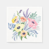 Spring Flower Bouquet |  bloemen Waterverf Servet (Voorkant)
