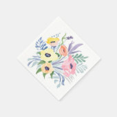 Spring Flower Bouquet |  bloemen Waterverf Servet (Hoek)