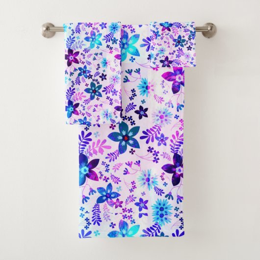 Spring Flower Bouquet - Edelweiss Flower Geometric Bad Handdoek (Insitu)