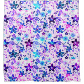 Spring Flower Bouquet - Edelweiss Flower Geometric Douchegordijn (Voorkant)