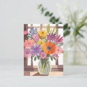 Spring Flower Bouquet | Floral Pastel Waterverf Briefkaart (Staand voorkant)