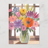 Spring Flower Bouquet | Floral Pastel Waterverf Briefkaart (Voorkant)