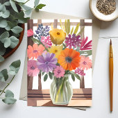 Spring Flower Bouquet | Floral Pastel Waterverf Briefkaart