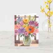 Spring Flower Bouquet | Floral Pastel Waterverf Kaart (Gele Bloem)