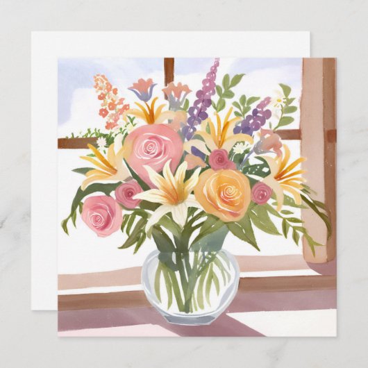 Spring Flower Bouquet |  Kaart (Voorkant / Achterkant)