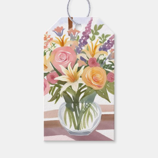 Spring Flower Bouquet | Kaart Cadeaulabel (Voorkant)