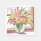 Spring Flower Bouquet | Kaart Servet (Voorkant)