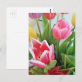 Spring Flower Bouquet Tulips, Floral, Natuur Briefkaart (Voorkant / Achterkant)
