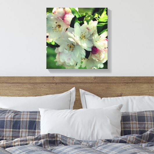 Spring Flower Crabapple Blossom 2 close Up Canvas Afdruk (Insitu (Slaapkamer))
