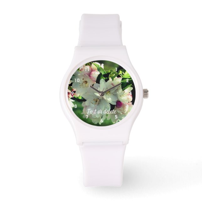 Spring Flower Crabapple Blossoms 2 Personalized Horloge (Voorkant)