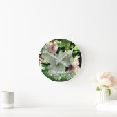 Spring Flower Crabapple Blossoms 2 Personalized Ronde Klok (Huis)