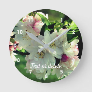 Spring Flower Crabapple Blossoms 2 Personalized Ronde Klok