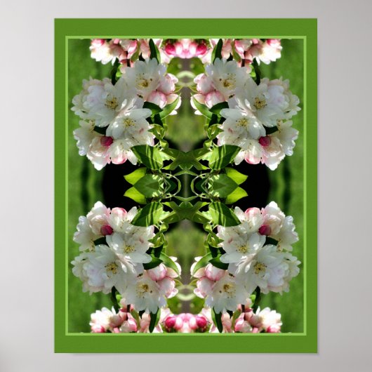 Spring Flower Crabapple Blossoms Abstract Poster (Voorkant)
