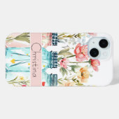 Spring Flower Design met naam Case-Mate iPhone Case (Achterkant (horizontaal))