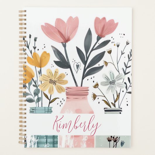 Spring Flower Design met naam Planner (Voorkant)