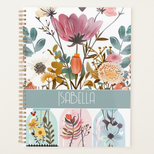 Spring Flower Design met naam Planner (Voorkant)