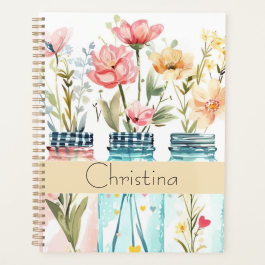 Spring Flower Design met naam Planner (Voorkant)