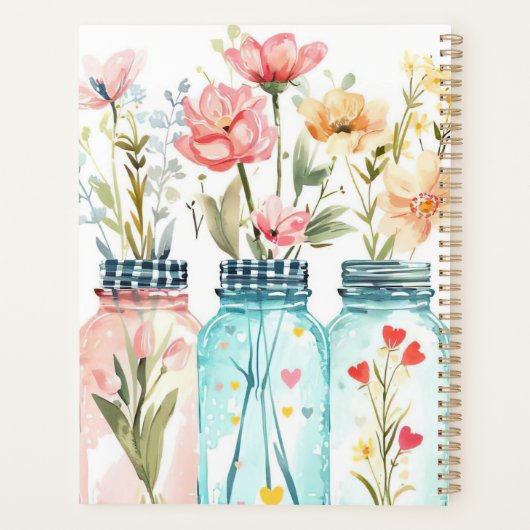 Spring Flower Design met naam Planner (Achterkant)