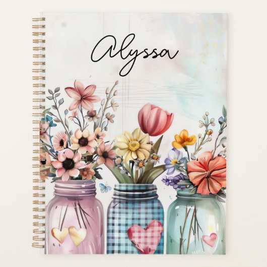 Spring Flower Design met naam Planner (Voorkant)