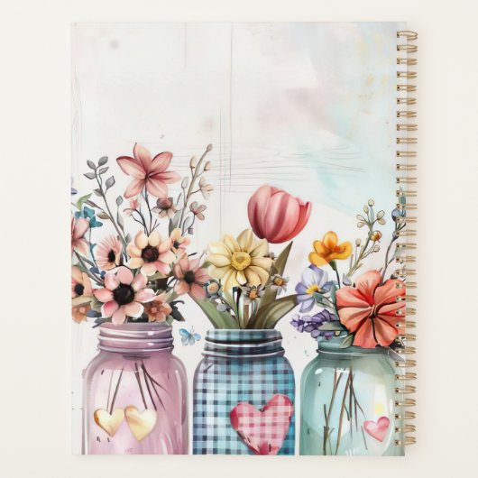 Spring Flower Design met naam Planner (Achterkant)
