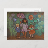 Spring Flower Fairies postcard Feestdagenkaart (Voorkant / Achterkant)