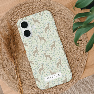 Spring Flower Fawns Patroon iPhone 16 Hoesje