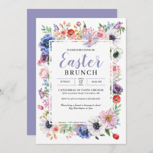 Spring Flower Garden Easter Brunch Kaart