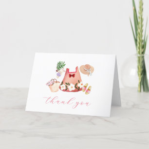 Spring Flower Garden Meisje Kleding Baby shower Bedankkaart