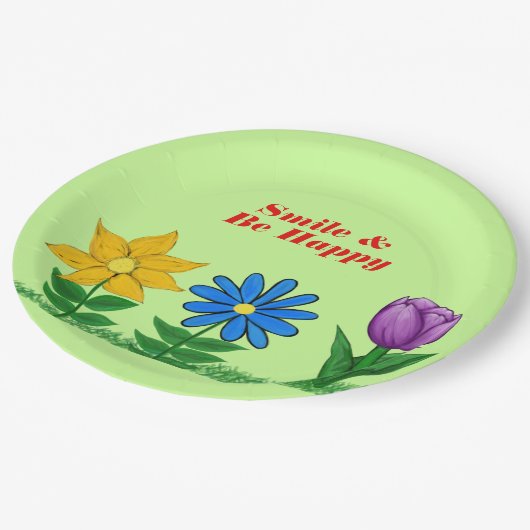 Spring Flower Garden Papier Borden Papieren Bordje (Gekanteld)