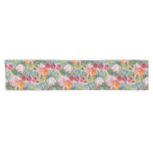 Spring Flower Garden Pattern Korte Tafelloper (Horizontaal)