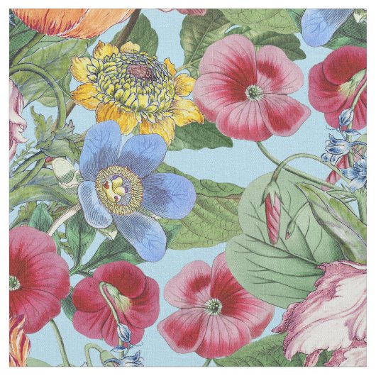 Spring Flower Garden Pattern Stof (Close Up)